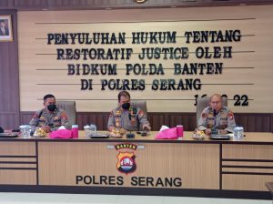 Polres Serang Mengikuti Kegiatan Penyuluhan Hukum Tentang Restoratif Justice Oleh Bidkum Polda Banten