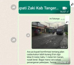 Jalan Raya Cadas – Kukun Rusak Berat, masyaeakat minta Bupati Tangerang masa bakti habis jalan sudah selesai