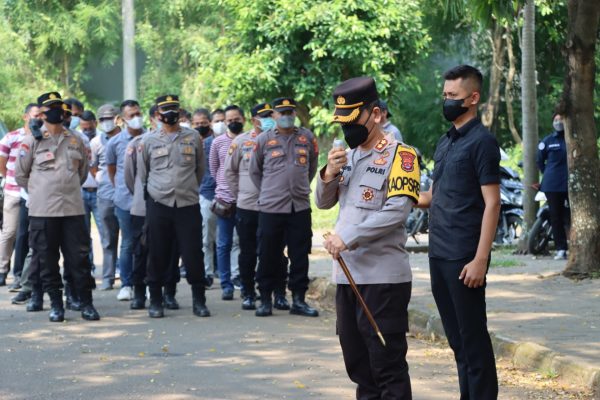 Tetap Semangat Di Bulan Ramadhan Personel Polda Banten Gelar Apel Pengamanan Unras