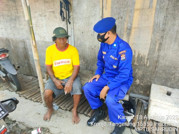 Satpolairud Polresta Tangerang Melaksanakan Kegiatan Polmas Di Wilayah Pesisir Desa Patra Menggala Kec Kemeri