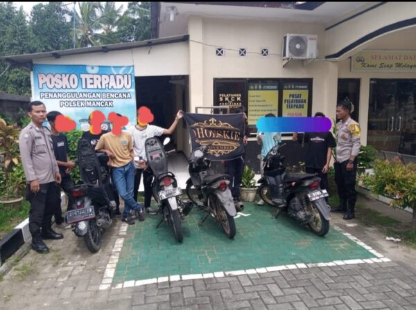 Polsek Mancak Polres Cilegon Amakan Sekelompok Pelajar Diduga Geng Motor