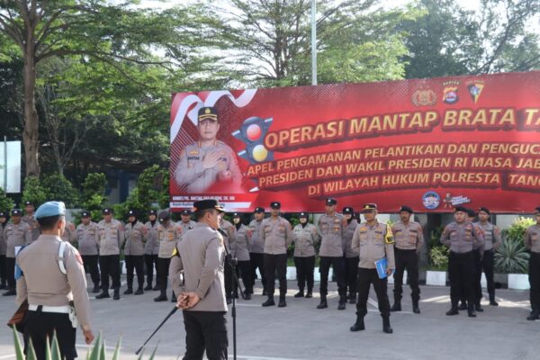 Kapolresta Tangerang Pimpin Apel Kesiapsiagaan Pengamanan Pelantikan Presiden