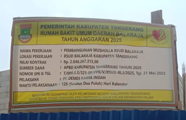 Desak Dinkes Kabupaten Tangerang Evaluasi Kembali Pembangunan di RSUD Balaraja, Dewa Rey: Sangat Brutal