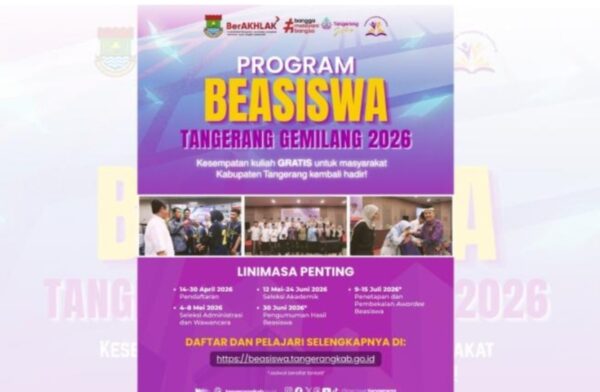 Wujudkan Kuliah Gratis, Pemkab Tangerang Kembali Buka Beasiswa Tangerang Gemilang 2026